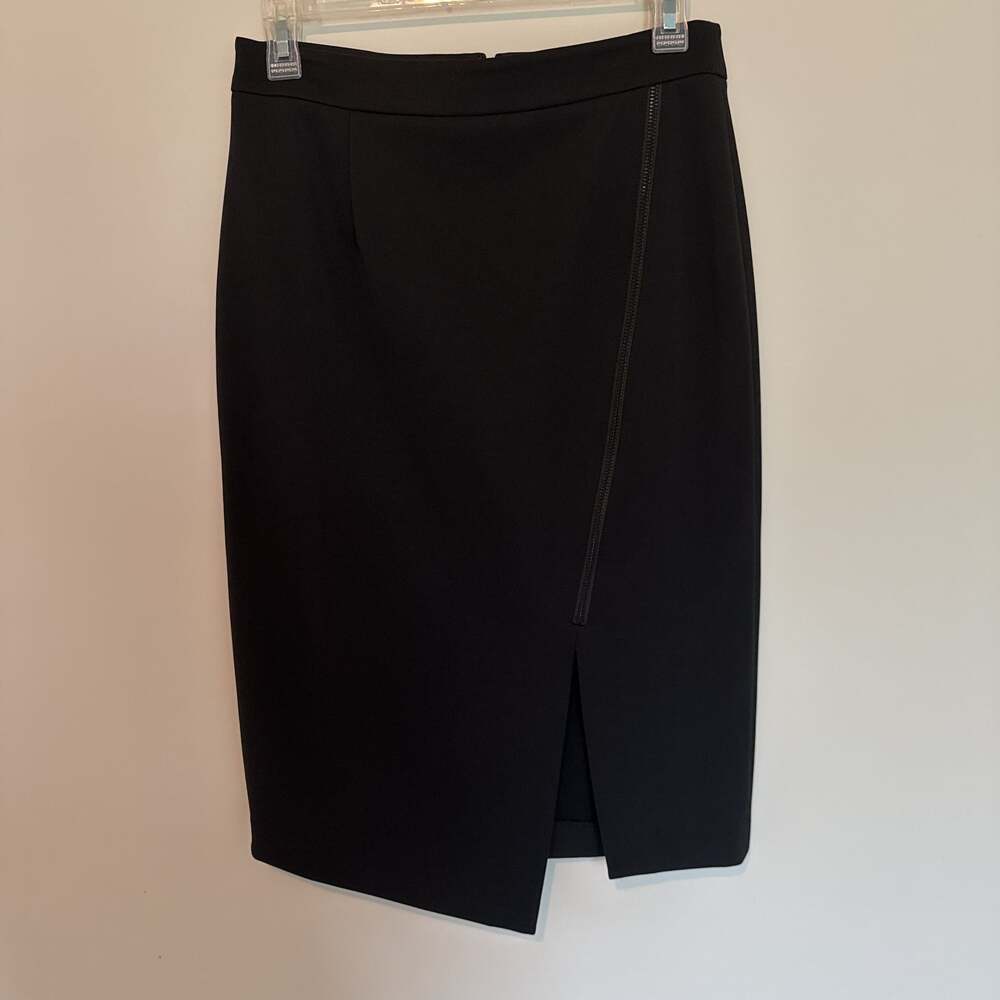 Halogen Women's Midi Skirt Uk 6 Black Polyester with Spandex